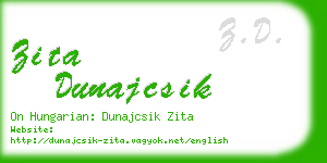 zita dunajcsik business card